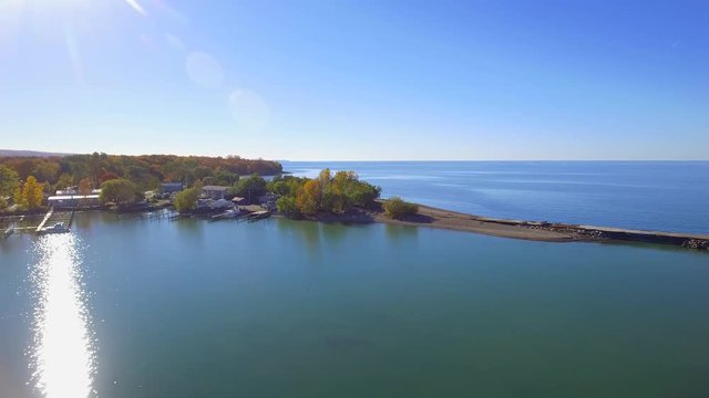 Aerial footage of the Westlake Public Beach Narrowsburg NY