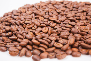 coffee  bean  on white paper  background