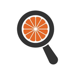 fruit logo design, fruit with magnifying glass logo design