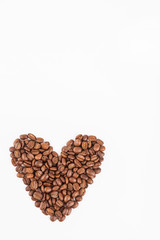 coffee  bean  on white paper  background