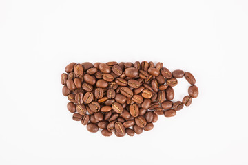 coffee  bean  on white paper  background