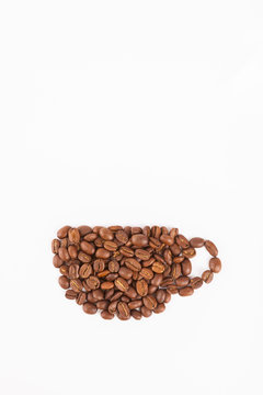 coffee  bean  on white paper  background