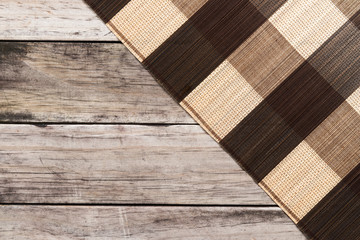 Mat made of wooden sticks texture background. Bamboo mate on woo