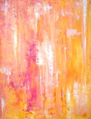 Różowe i pomarańczowe malarstwo abstrakcyjne - 127139843