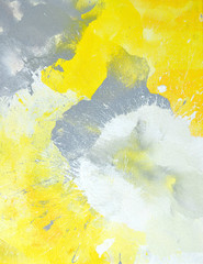 Malarstwo abstrakcyjne szary i żółty - 127140002