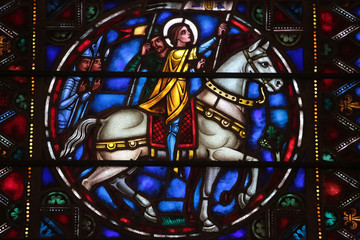 Jeanne d'Arc. Stained glass window. St. Bartholomew's Episcopal Church.