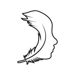 Abstract face logo design, face quill logo design