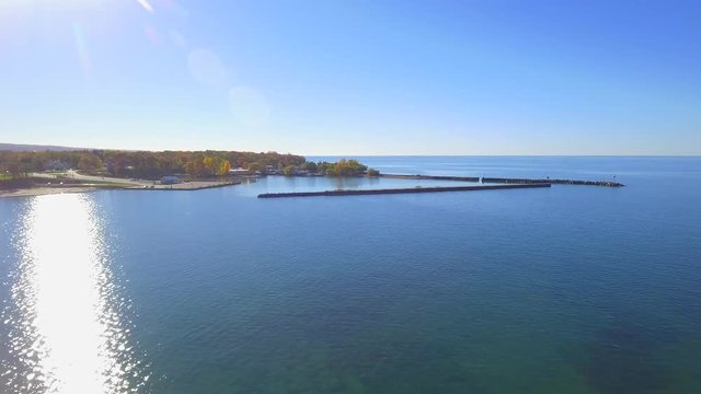 Aerial footage of the Westlake Public Beach Narrowsburg NY