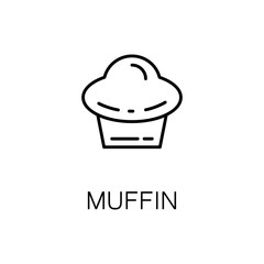 Muffin flat icon or logo for web design