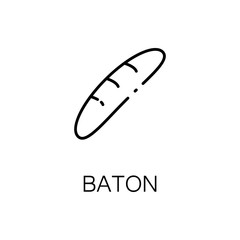 Baton flat icon or logo for web design