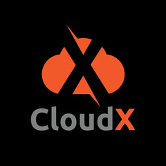 Cloud X letter  logo template.