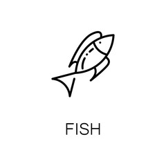 Fish flat icon or logo for web design.