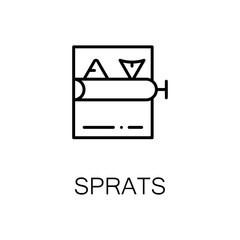 Sprats flat icon or logo for web design.