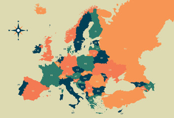 Naklejka premium Europe Vector Map