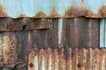 Rusty corrugated iron metal texture
