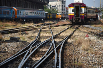 Obraz premium Close up railway tracks