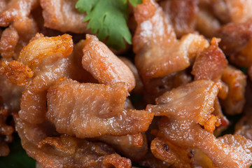 Deep fried pork with garlic and salt with Spicy Dipping Sauce