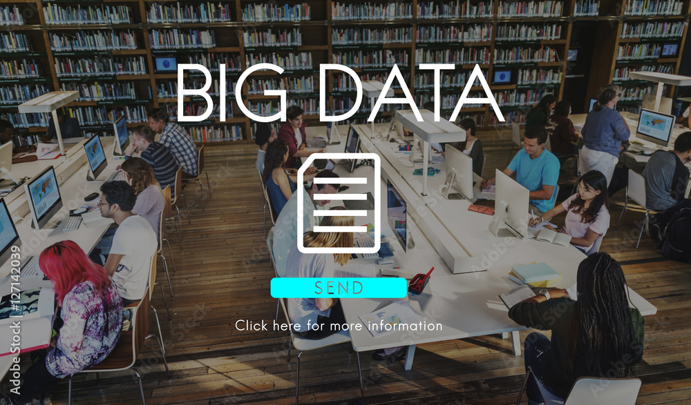 Poster big data information technology networking concept