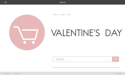 Valentine's Day Shopping Homepage Website Concept