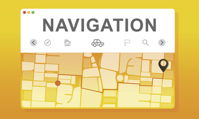 GPS Destination Route Map Graphic Concept