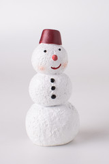 Snowman cartoon, Isolated on white background