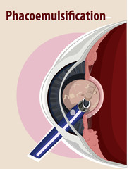 Vector illustration of  Cataract surgery 