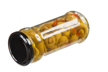 jar of canned mushrooms