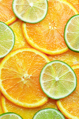 Orange and lime slices background