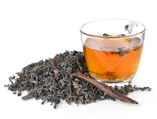 cup of tea on white background