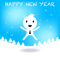 Naklejka premium Happy New Year greeting and celebration card