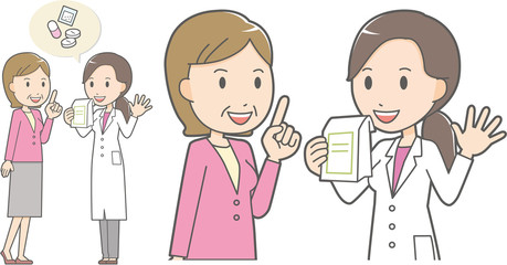Female pharmacist and middle-aged woman