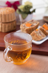 Moon cake and tea