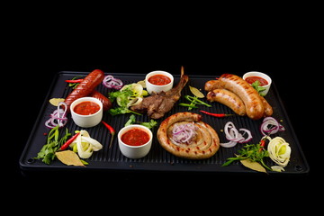 Fototapeta na wymiar assorted meat on grill