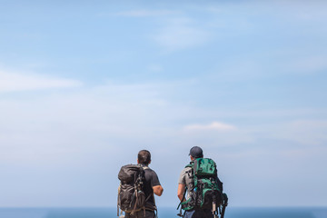 male with backpack