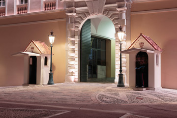 Naklejka premium Prince's Palace in Monaco at night
