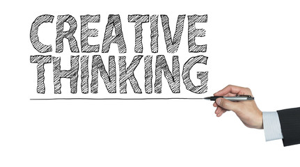 creative thinking written by hand