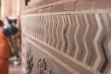 Details of a tower of Taj Mahal complex, Agra, India