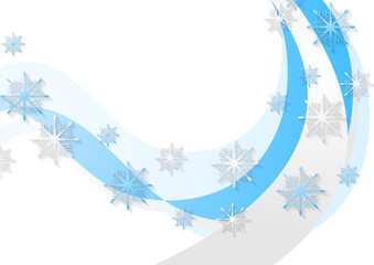 Abstract blue wavy Christmas background