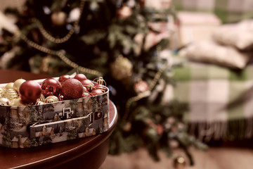 toned christmas decor object ball