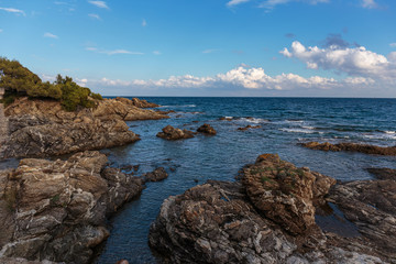 Rocky coves on the Cote d'Azur, France