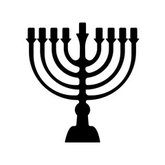 Menorah symbol of Judaism. Illustration isolated on white background.