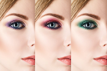 Set of bright colorful make-up.