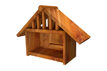 Bird House isolated on white background.3d illustration