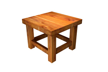 Wooden chair isolated on white background.3d illustration