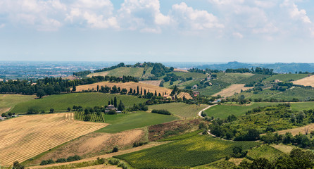 Fototapeta na wymiar Agricultural landscape in Tuscany Italian
