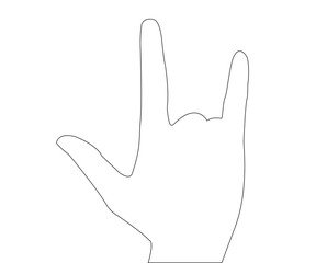 Hand Path on the white background