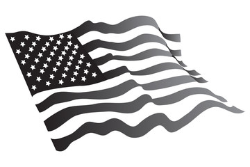 American flag vector color grayscale