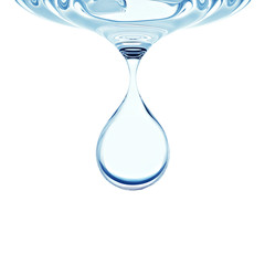 Falling water drop with clipping path