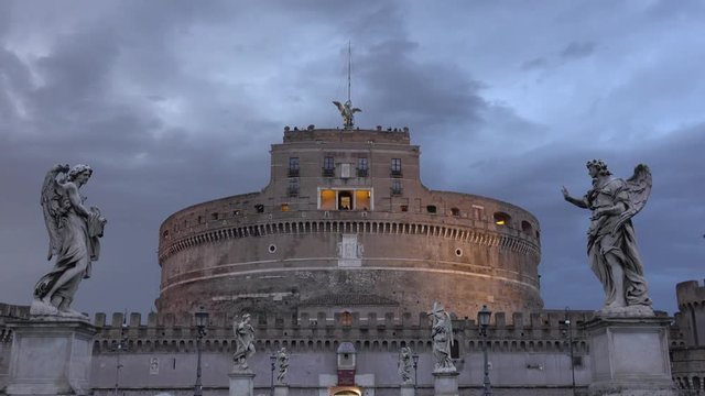 The Mausoleum of Hadrian known as Castel Sant Angelo - Angels Castle in Rome