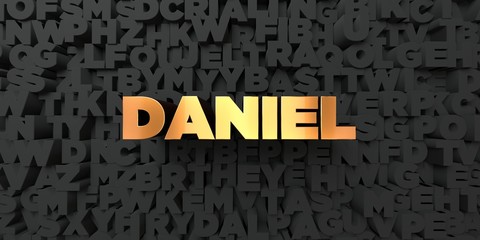 Daniel - Gold text on black background - 3D rendered royalty free stock picture. This image can be used for an online website banner ad or a print postcard. - obrazy, fototapety, plakaty